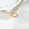 Anel Aberto Ajustável Exclusivo Fogos de Artifício Retro Escovado Dourado Anel Feminino de Nicho Alto Padrão Luxo Leve Anel para Dedo Indicador