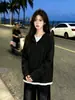 Camiseta de mujer con diseño de cuello falso de dos piezas a la moda, nuevo estilo de otoño, textura a rayas, top casual holgado de manga larga