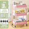 Nuevo Carrito Estante de Almacenamiento Plegable de Acero al Carbono de Múltiples Niveles, Carrito Móvil de Almacenamiento de Snacks para Cocina y Dormitorio
