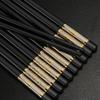 Chopsticks de Liga de Alta Qualidade para Restaurantes de Hotelaria Chopsticks Públicos Fixos para Restaurantes Resistentes a Altas Temperaturas Diamante Negro Antiderrapante Atacado