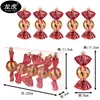 Colgante de caramelo electrochapado con purpurina roja y dorada, árbol de Navidad de plástico de forma irregular, adorno colgante decorativo de árbol de la fortuna para ventana de boda y centro comercial