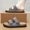 Chinelos Masculinos de Linha Única Verão 2025 Novos Chinelos de Moda Masculina Simples para Usar Fora de Casa Essencial de Verão Chinelos Respiráveis Antiderrapantes