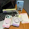 Funda Protectora para iPhone 18 Apple 17 Pro Max, Estuche Giratorio a Cuadros de Bloques de Color Macaron