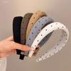 Diadema Retro Perezosa Simple de Onda de Lunares para Mujer Parte Superior Craneal Alta Diadema Combinable Estilo Coreano Celebridad de Internet Fuera de lo Común Estampas de Cabello Presionado Mechones de Cabello