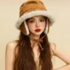 Sombrero de Pescador con Protección para las Orejas de Felpa Otoño e Invierno Sombrero de Cubeta Grueso Abrigador Impermeable al Viento de Gamuza Sombrero de Invierno para Exteriores Resistente al Frío para Hombres y Mujeres