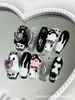 Uñas vestibles de Halloween superventas transfronterizas europeas y americanas, piezas de arte de uñas de calabaza, calavera y fantasma puramente hechas a mano, productos terminados para venta al por mayor de alta gama