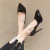 Salto Alto de Bico Fino Salto Stiletto Sapatos Pretos Franceses Novos 2023. Grande Quantidade, Fashionável e Versátil