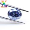 Diamante Mosan em Forma de Ovo de Cor de Formato Especial Azul Suíço Ovo de Pombo Pedra Nua Mosan Adequado para Acessórios