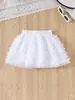 Amazon Nueva Falda Corta Niña Camiseta con Perlas y Mangas Volantes Falda de Princesa Europa y América Versátil Falda Pontón Transfronteriza Niños Pequeños y Medianos