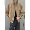 Jaqueta de trabalho tie-dye estilo americano em couro PU para homens, marca da moda de verão, jaqueta biker curta estilosa oversized, jaqueta baseball