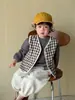 Ropa para Niños Otoño Chaleco a Cuadros para Bebé 2026 Nuevo Estilo Coreano Ropa para Niños Conjunto de Sudadera y Pantalones Deportivos para Niños