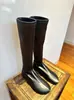 2026 Nuevas Botas Elásticas Ajustadas de Caña Alta con Punta Redonda para Otoño/Invierno para Mujer, Botas Largas de Moda con Suela Plana y Efecto Adelgazante