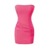 Vestido Bustoille Sexy de Um Ombro com Bojo para Mulheres 2026 Novo Estilo Puro Desejo Temperamento Afunilamento na Cintura Ombro a Ombro Bodycon Curto