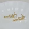 Brincos Longos e Curtos com Franjas de Zircônia e Pérolas para Mulheres, Brincos de Estilo Nicho, Novo Estilo Quente 2025 Exquisite Earrings