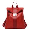 Mochila Transfronteriza para Mujer Estilo Coreano Nuevo de Moda Tejida de Cuero Suave Moda Simple Estilo Preppy Casual Bolso al por Mayor