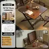 Mesa cuadrada de madera maciza tallada a mano, mesa cuadrada para jugar Guandan, mesa de centro, mesa de mahjong plegable, mesa de comedor pequeña para uso doméstico