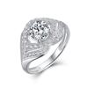 Nuevo anillo de moissanita de plata S925 de estilo europeo y americano, anillo de dedo con incrustaciones de grupo de lujo para mujer, joyería noble y elegante para transfronterizos