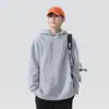 Sudadera con Capucha de Color Puro Nueva para Primavera y Otoño para Hombres y Mujeres Sudadera Holgada Oversize para Pareja Sudadera Pulóver de Bolsillo de Manga Larga