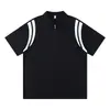 Novedades de Verano: Polos de peso pesado, corte holgado, con bloques de color y media cremallera con logo personalizado, ropa de trabajo casual, uniformes de trabajo hechos a medida en stock