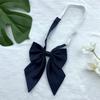 Corbata Jk para Mujer Cian Estilo Japonés Estilo Perezoso Estilo Universitario Uniforme Lazo Doble Capa azul marino Cuello de Camisa Flor