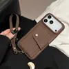 Popular Tarjetero con Botón de Comercio Exterior Funda de Cuero Adecuada para Funda de Teléfono Apple 17 Pro Max iPhone 16 Portátil 15 Moderno 14