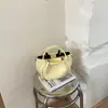 Bolsa Cesta de Legumes Portátil para Mulheres 2026 Primavera Nova Moda Texturizada Bolsa Balde Bolsa Transversal Bolsa de Ombro Casual Tendência