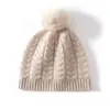 Gorro de punto trenzado simple, moderno y versátil, con pompón, nuevo gorro de cachemira para mujer de otoño e invierno, cómodo y cálido