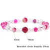 Pulsera de Cristal Rayada Rojo Rosa al por Mayor Vendedor Ambulante Regalo Fabricante Pulsera de Cristal de 8 mm para Mujer Exclusivamente para Transmisión en Vivo Transfronteriza