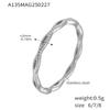Anillo de onda con abertura en U de diseño nicho estilo ins europeo y americano de azúcar, combinación de anillos de acero inoxidable chapado en oro de 18 quilates