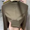 2026 Nueva Camiseta Básica de Moda Versátil Adelgazante para Mujer Camiseta de Manga Larga Primavera y Otoño Top de Cuello Medio con Cuello Semi-Alto