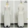 Comercio exterior transfronterizo verano europeo y americano nuevo estilo vestido camisa de manga larga para mujer con cuello camisero, botones, entallado en la cintura y falda larga elegante