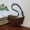 Bolso Nicho de Alta Gama Transfronterizo de Otoño e Invierno para Mujer 2024 Nuevo Bolso Cruzado Tipo Dumpling Versátil Bolso Cuernos con Estampado de Leopardo