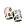 Rolo de Adesivos Cartoon de Gato e Cachorro Fofos para Journaling, Colagem, Copo de Água, Caderno, Decoração de Caixa de Presente, Adesivos Autocolantes Atacado