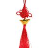 Venda quente lingote de prata da fortuna dourada tamanho pequeno borla nó chinês pingente artesanato presente prato decorativo pingente nó longo atacado