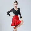 Ropa de Práctica de Danza Latina para Mujer, Disfraces de Baile para Adultos, Faldas con Flecos, Ropa para Examen de Arte, Faldas Medias, Faldas Cortas de Espina de Pescado, Faldas Largas