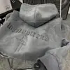 Sudadera de Ante Pesado para Hombre, Marca de Moda Otoño e Invierno, Chaqueta con Capucha Holgada Estilo Americano Moderna para Hombre