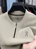 Sudadera popular de moda para hombre de manga larga, top con cremallera y cuello redondo para moda de otoño, camiseta básica de moda, camiseta de manga larga