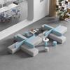 Área de Lounge Minimalista Moderna Sofá de Escritório e Conjunto de Mesa de Centro Sala de Recepção Cabine de Reunião Sofá Instituição de Treinamento