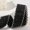 Faixa de cabelo com laço, estampa de borboletas e bolinhas com borda fofa, acessório de cabelo faça você mesmo, caixa de presente escovada, fita estampada