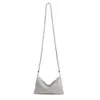 Bolsa de noite elegante e moderna com detalhes em diamante, bolsa quadrada pequena, nova bolsa de ombro cruzado, bolsa simples de axila, bolsa versátil para festa