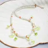 Guofeng Zen ~ Colar Bodhi de Jade Branco Estilo Chinês Novo Estilo Étnico Retrô Design de Nicho Corrente Longa de Lã Atacado