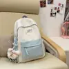 Mochila Linda de Color Contrastante para Mujer, Casual y Linda, Mochila de Estilo Fresco con Gran Capacidad para Estudiantes de Secundaria, Preparatoria y Universidad