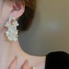 Pendientes de Flor Dulces de Acrílico Incrustados con Diamantes, Súper Estilo Hada, Elegantes, Modernos, de Moda, Pendientes de Alta Gama para Mujeres