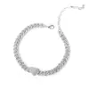 Venta Caliente Transfronteriza Cadena Cubana de 10 cm Aleación Mariposa Diamante Pulseras y Tobilleras para Hombres y Mujeres Joyería Hip-Hop Europea y Americana