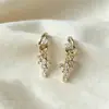Estilo Coreano Sencillo Portainciensos Dorado para Café Clip para Oreja Pendientes de Flor de Lirio Cruzada Joyería para Orejas de Moda de Lujo
