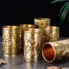 Tubo para Juego de Té de Latón Gentleman Seis Piezas Tubo de Almacenamiento para Té Kung Fu Hogar Interior Jarrón Aromático Adornos
