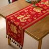 Ambiente Navideño Transfronterizo de Nuevo Estilo Banderín de Mesa Navideño de Alto Nivel Jacquard Banderín de Té Decoración Festiva para Mueble de TV Mesa de Comedor