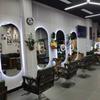 Espejo de barbero espejo de peluquería cuidado de la belleza espejo de tienda de peluquería mesa espejo de barbería dedicado a salón de peluquería moda en línea led