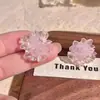 Pendientes de Flor de Hielo Transparente Coloridos Estilo Coreano para Mujer, Dulces, Frescos, de Alta Gama, Estilo Nuevo, de Aspecto Caro, Versátiles