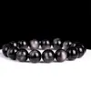 Pedras Naturais Obsidiana Dourada Soltas Pedras Obsidiana Dourada Obsidiana Prateada Contas Redondas Acessórios para Joias Pulseira Colar DIY Lote